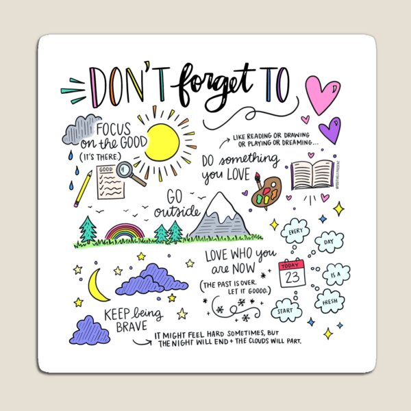 Self Care Ideas - Positively Present Magnet