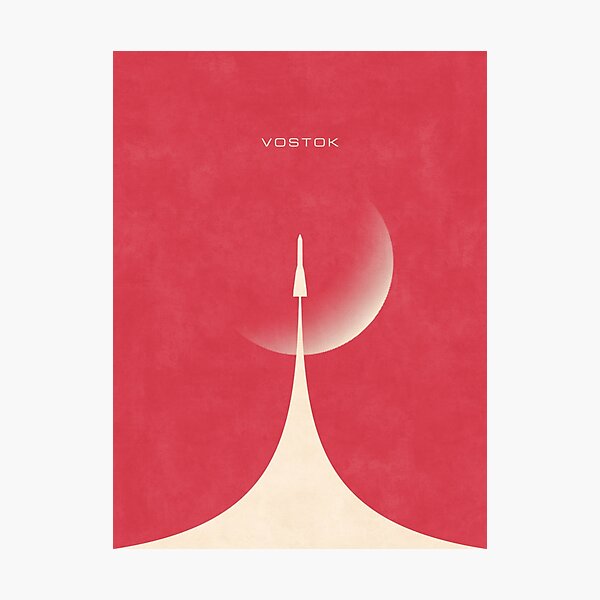 Item preview, Vostok Rocket Minimal Retro Design - Moon Red designed and sold by VoodooCircus.