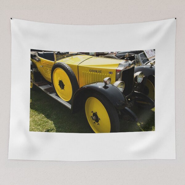Item preview, The front of a yellow 1924 Vauxhall 14/40 M-Type Melton Tourer on display at a car show designed and sold by Graham Cornall.