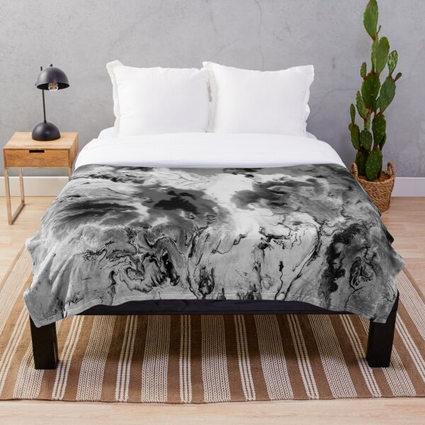Item preview, preppy abstract grey marble black and white watercolor designed and sold by LEILA ART SPACE.