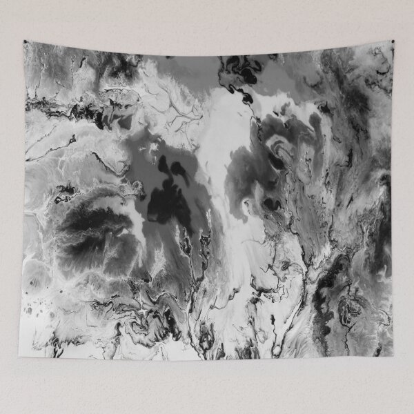 Item preview, preppy abstract grey marble black and white watercolor designed and sold by LEILA ART SPACE.