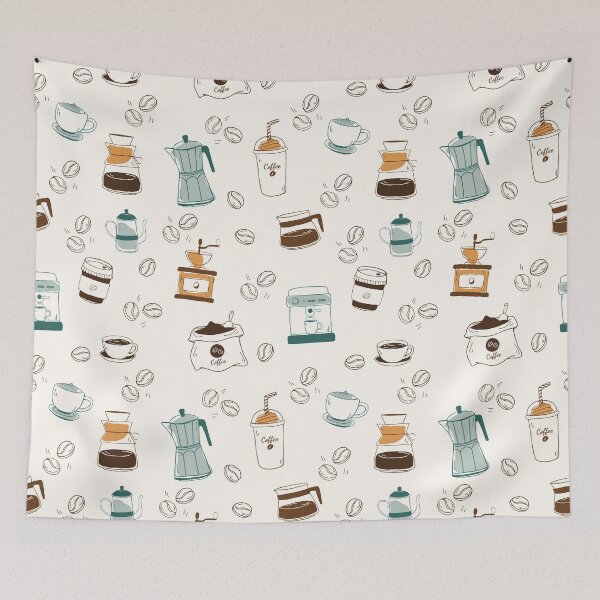 Item preview, Coffee Pattern designed and sold by Spitfire July Doodles.