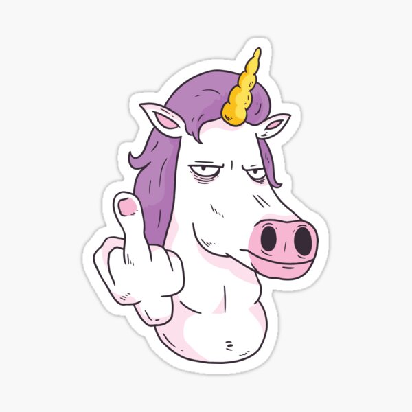 Download Unicorn Middle Finger Stickers Redbubble PSD Mockup Templates