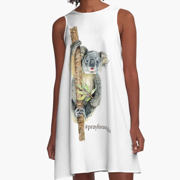 Pray for Australia Koala A-Line Dress