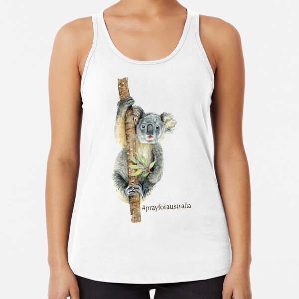 Pray for Australia Koala Racerback Tank Top