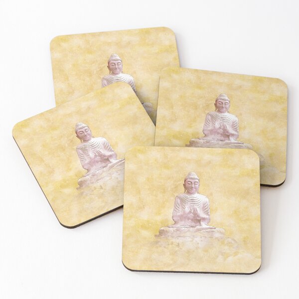 Item preview, Zen Buddha Meditation Statue in gold background designed and sold by Annie Nader.