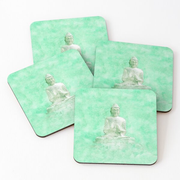 Item preview, Zen Buddha Meditation Statue in green background designed and sold by Annie Nader.