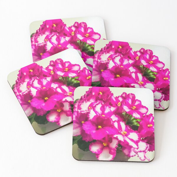 Pink and White Pumpkin Cork Back Coasters (Set of 4) — Simply
