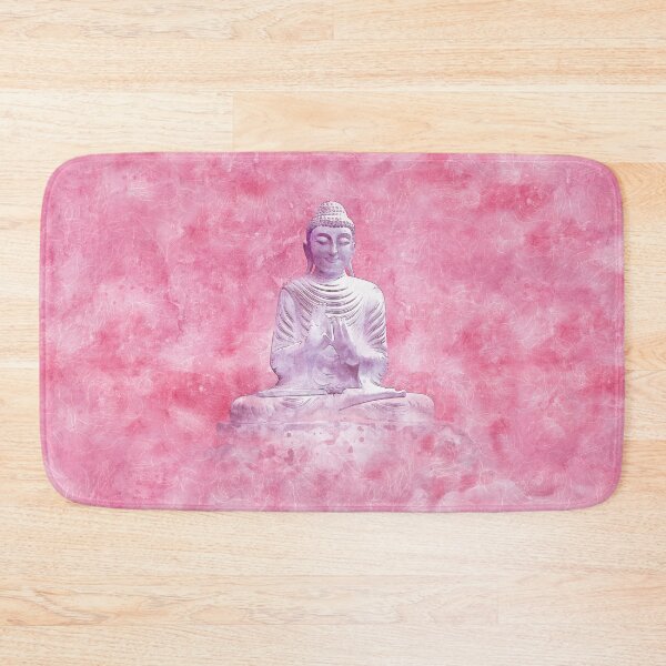 Item preview, Zen Buddha Meditation Statue in pink background designed and sold by Annie Nader.