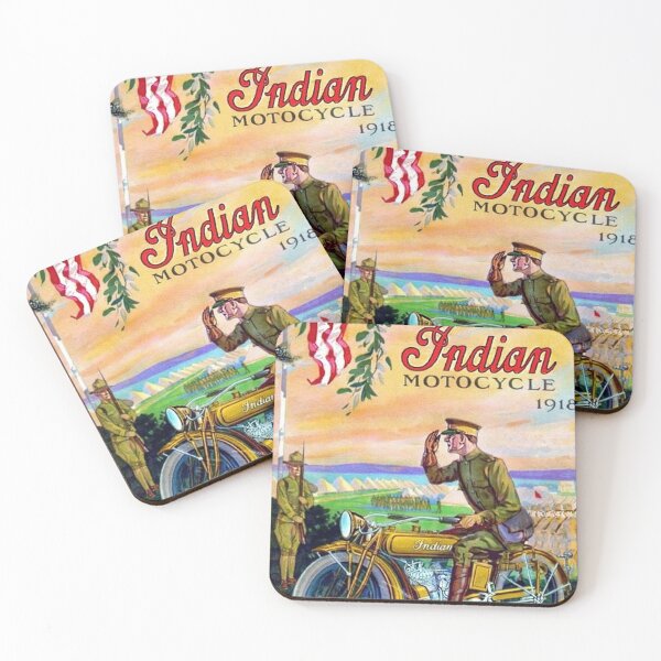 Item preview, Vintage 1918 Military WWI Indian Motorcycle Dealer's Sign - Poster designed and sold by Jéanpaul  Ferro.