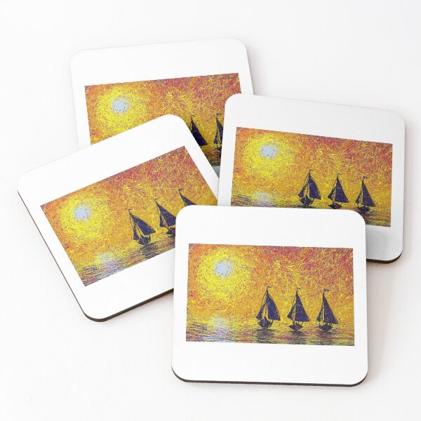 Item preview, Sailing With The Sunset By ArtGuru 0132 - Drip Painting On Canvas designed and sold by Art Guru.