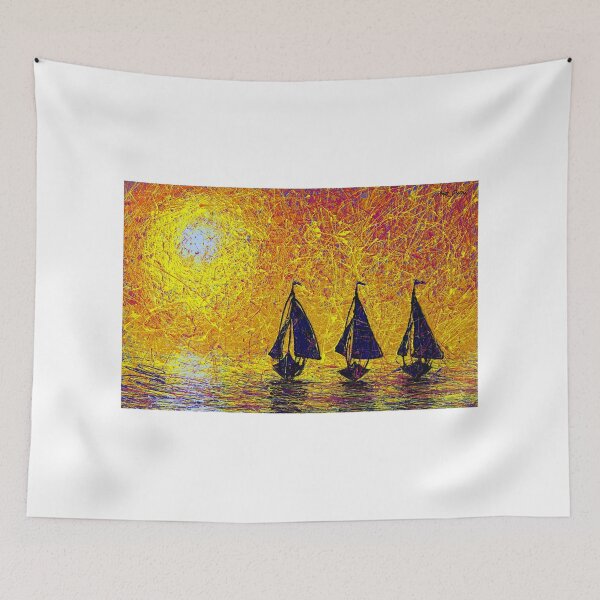 Item preview, Sailing With The Sunset By ArtGuru 0132 - Drip Painting On Canvas designed and sold by Art Guru.