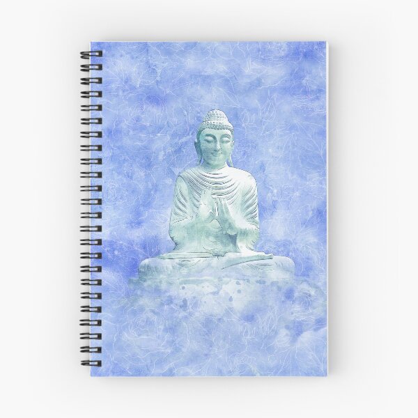 Item preview, Zen Buddha Meditation Statue in blue background designed and sold by Annie Nader.