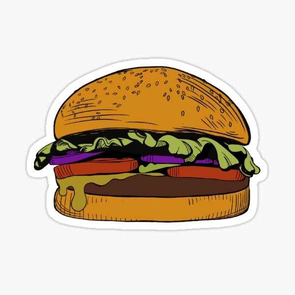 Burger Sticker for Sale by Sarah C