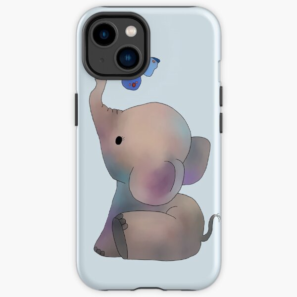 Éléphant avec un papillon Coque antichoc iPhone