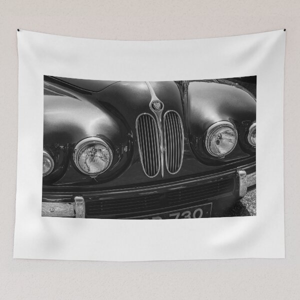 Item preview, A black and white image of the front of a 1950s Bristol Type 403 on display at a car show designed and sold by Graham Cornall.