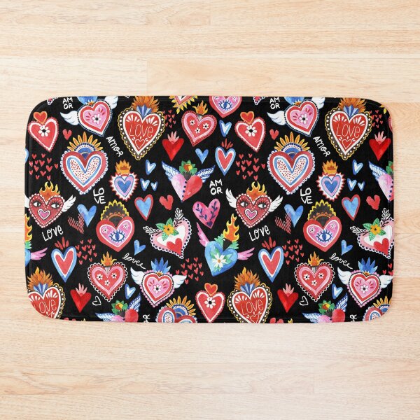 Item preview, Mexican hearts on black background designed and sold by Laura Caballero.