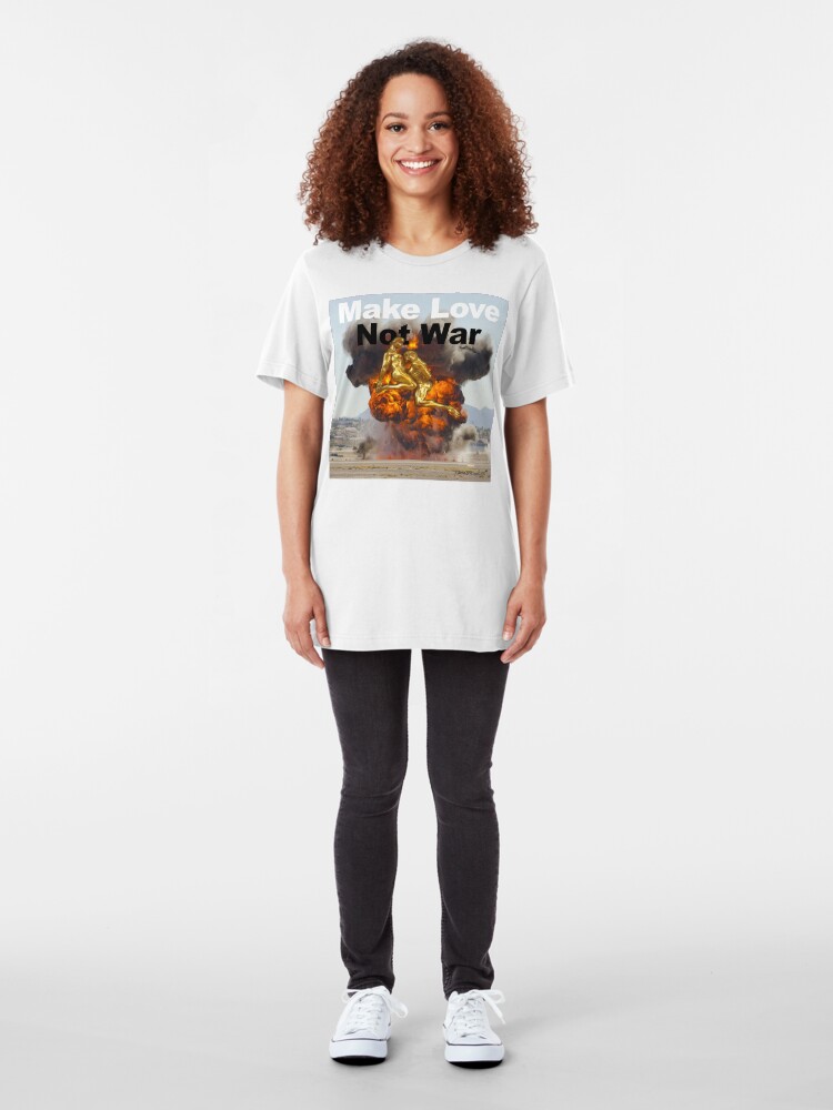 Alternate view of Make Love, Not War Slim Fit T-Shirt