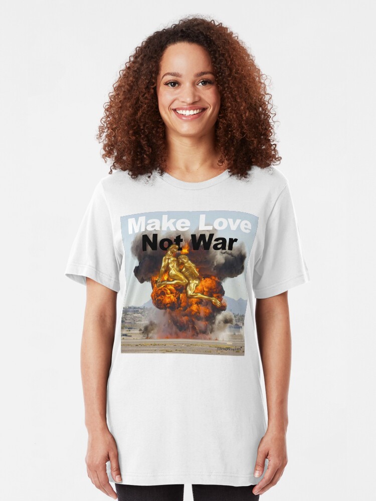 Alternate view of Make Love, Not War Slim Fit T-Shirt