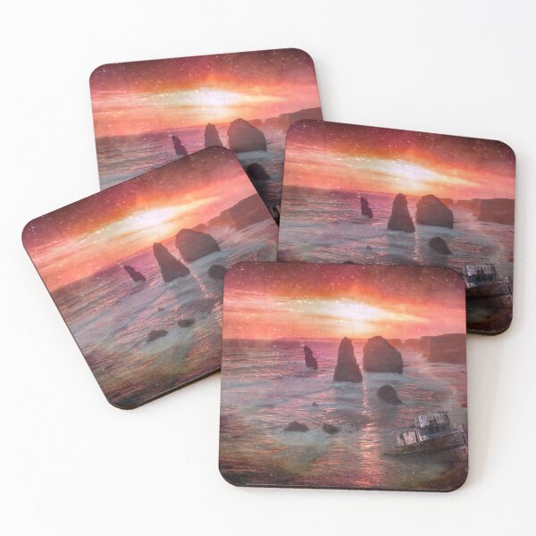 Item preview, Sunset At Rocky Beach With Shipwreck designed and sold by mamazita.