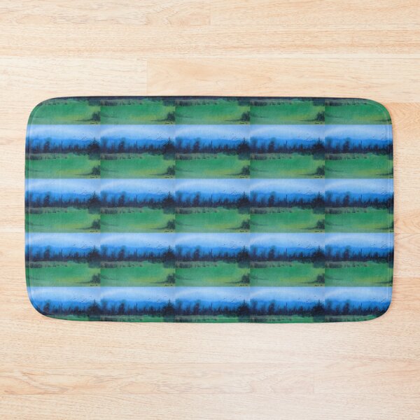 Item preview, blue and green black spooky woodland stylized designed and sold by pollywolly.