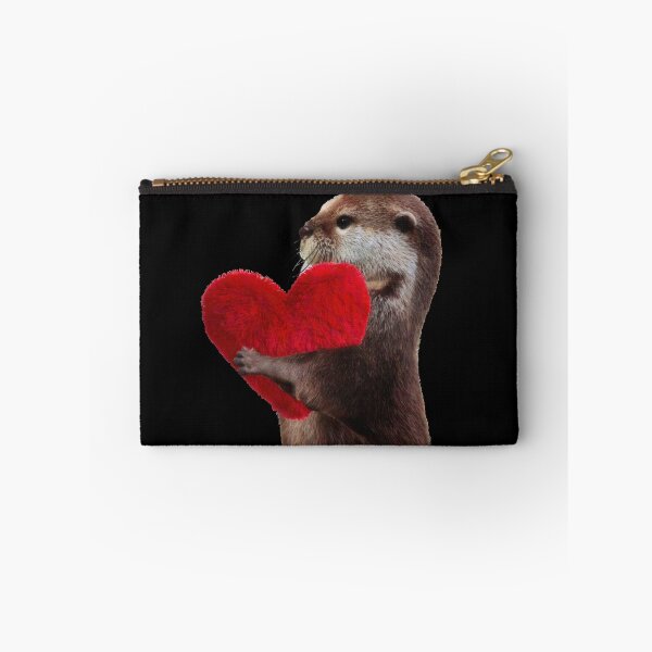 Item preview, otter and sweet red heart, animal in love designed and sold by Collagedream.