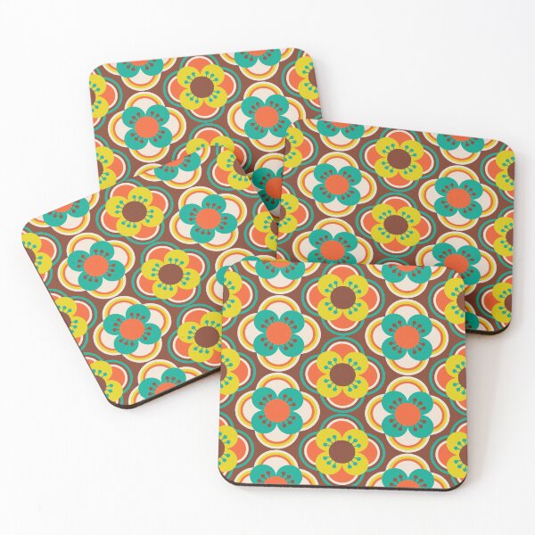 70s Flowers Coasters (Set of 4)