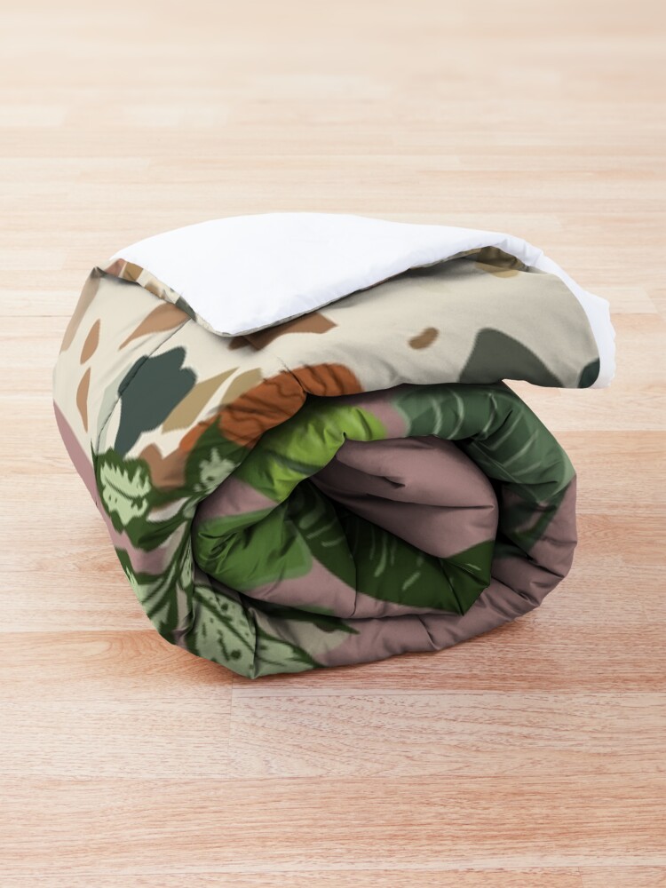 Alternate view of Pug Yoga with Plants Comforter