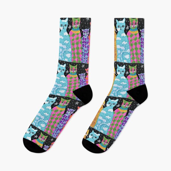Item preview, Crazy colorful CATS designed and sold by gailtalmadge.