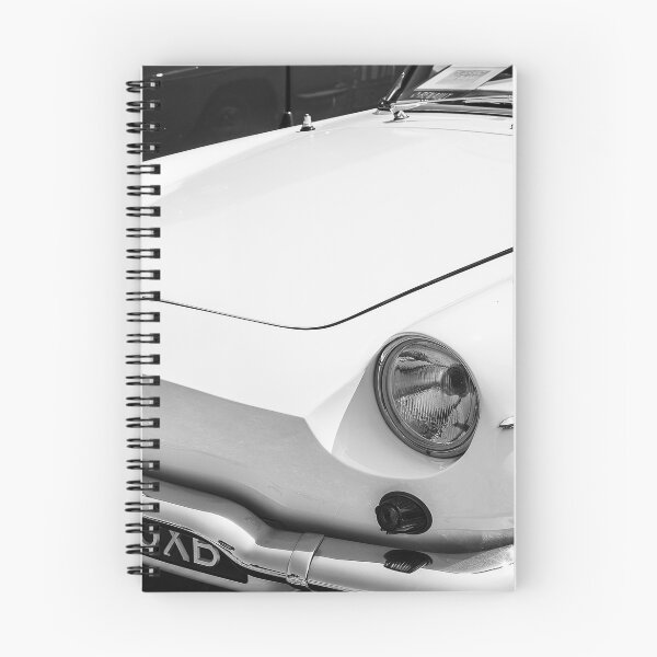Item preview, A black and white image of the front of a 1962 Renault Caravelle on display at a car show designed and sold by Graham Cornall.