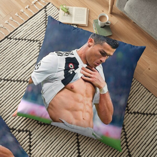 Cristiano Ronaldo showing his abs Floor Pillow