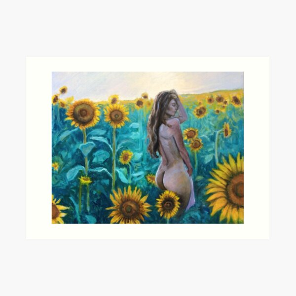 In the Sunflowers by Hilary J. England Art Print