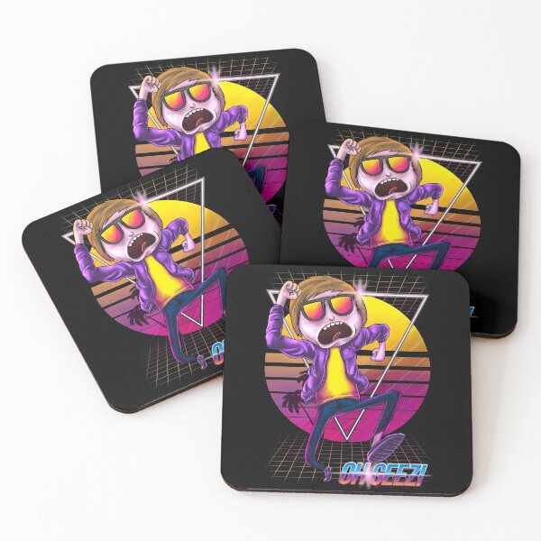 synthwave morty ohgeez! Coasters (Set of 4)