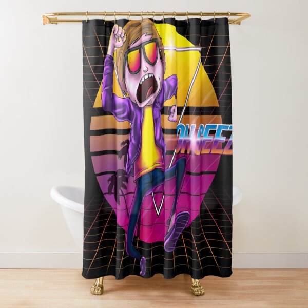 synthwave morty ohgeez! Shower Curtain
