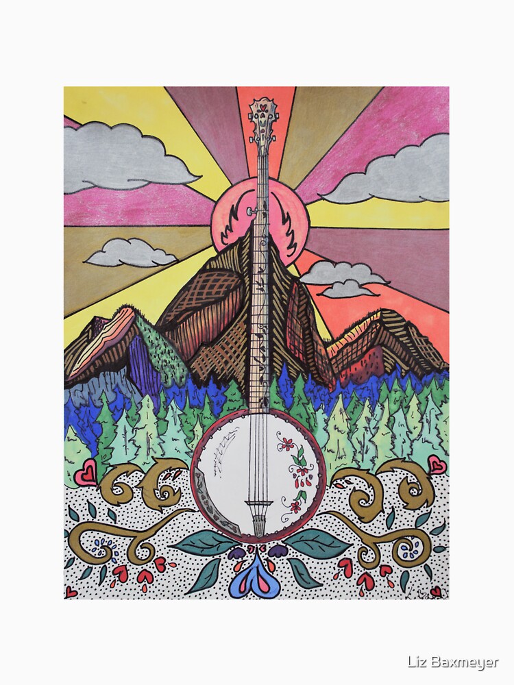 Thumbnail 7 of 7, Classic T-Shirt, Mountain Music Series - Banjo designed and sold by Lizr81.