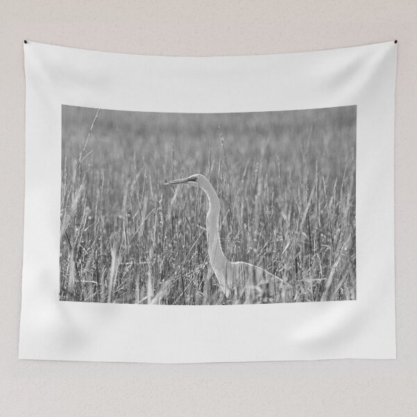 Item preview, Egret Among The Reeds Black And White designed and sold by LisaWootenPhoto.