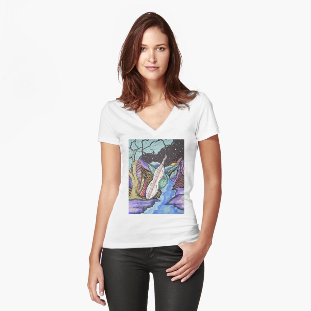 Item preview, Fitted V-Neck T-Shirt designed and sold by Lizr81.