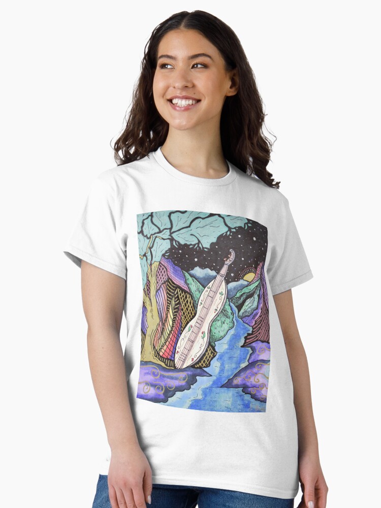 Thumbnail 2 of 7, Classic T-Shirt, Mountain Music Series - Dulcimer designed and sold by Lizr81.