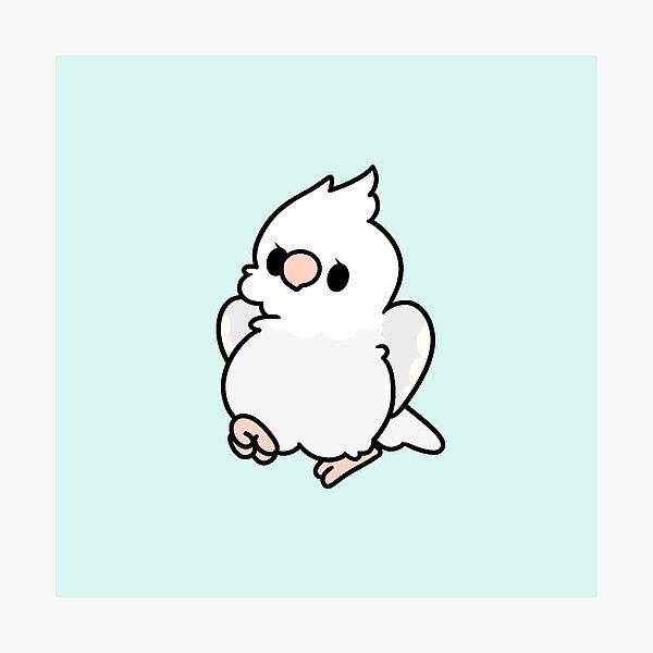 Item preview, Albino Cockatiel - Kawaii Birbs designed and sold by blirbos.