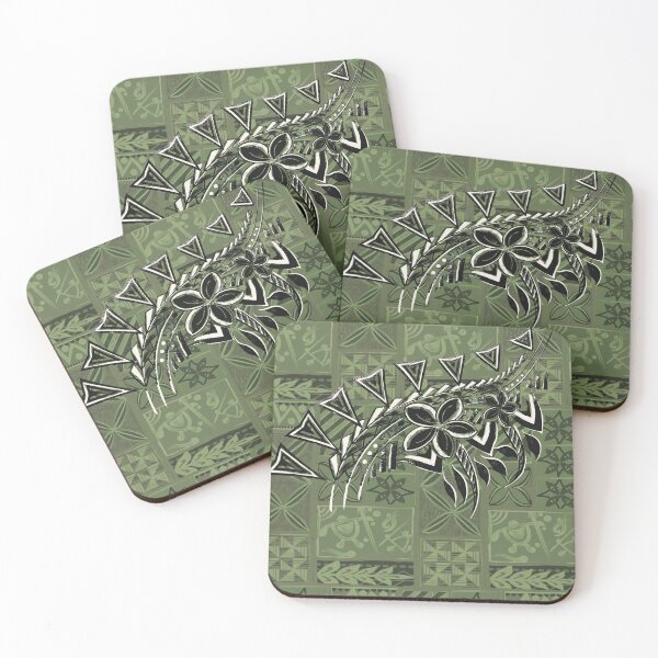 Item preview, Vintage Olive Hawaiian Tribal Petrogyph Pattern designed and sold by sunnthreads.