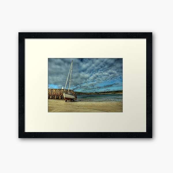 A Yacht on Braye Beach Framed Art Print