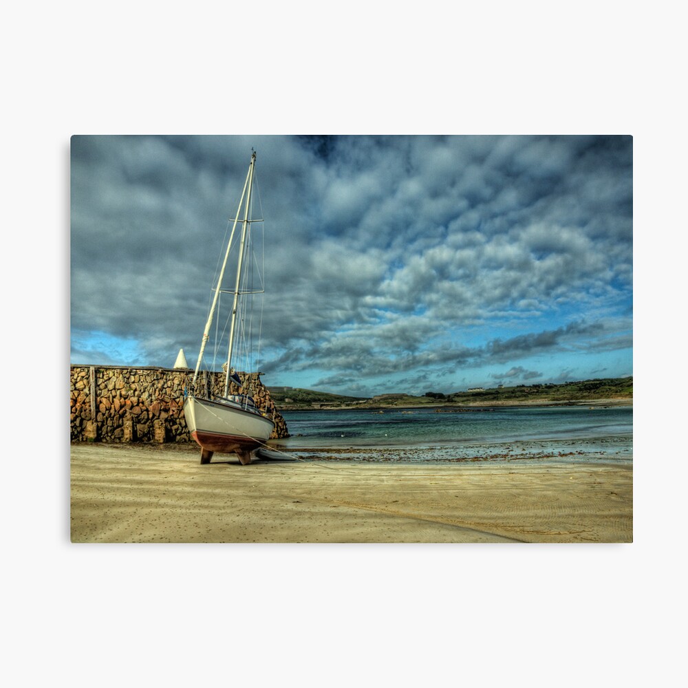 A Yacht on Braye Beach Canvas Print
