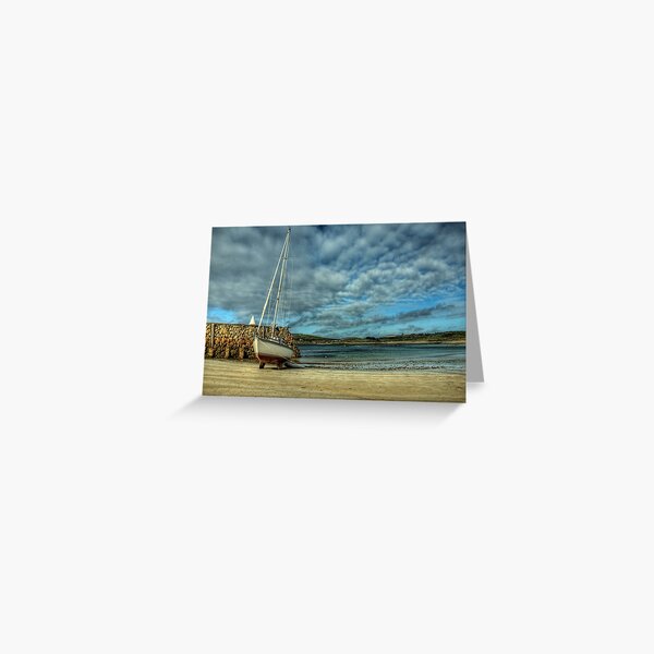 A Yacht on Braye Beach Greeting Card