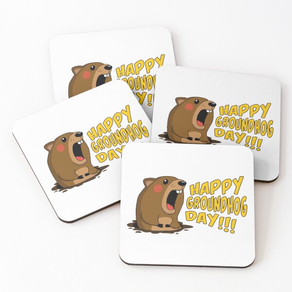 Item preview, Cute Groundhog Screaming "Happy Groundhog Day!" Holiday designed and sold by Elvin Dantes.