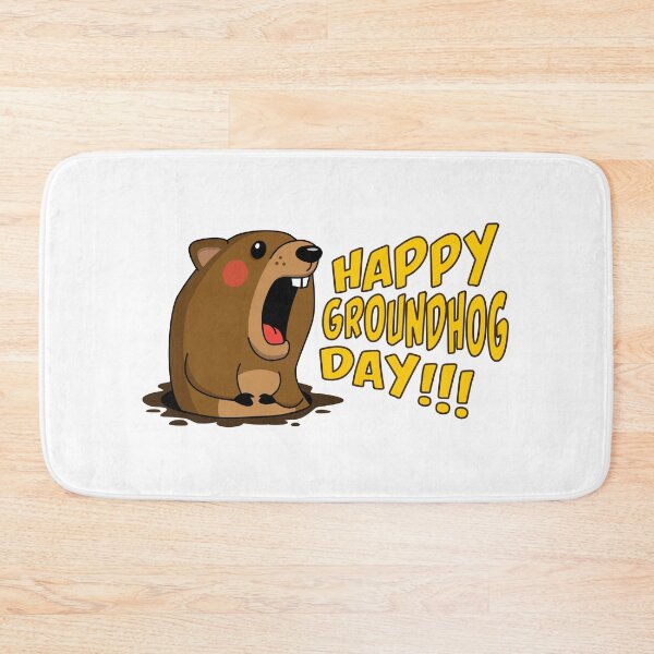Item preview, Cute Groundhog Screaming "Happy Groundhog Day!" Holiday designed and sold by Elvin Dantes.