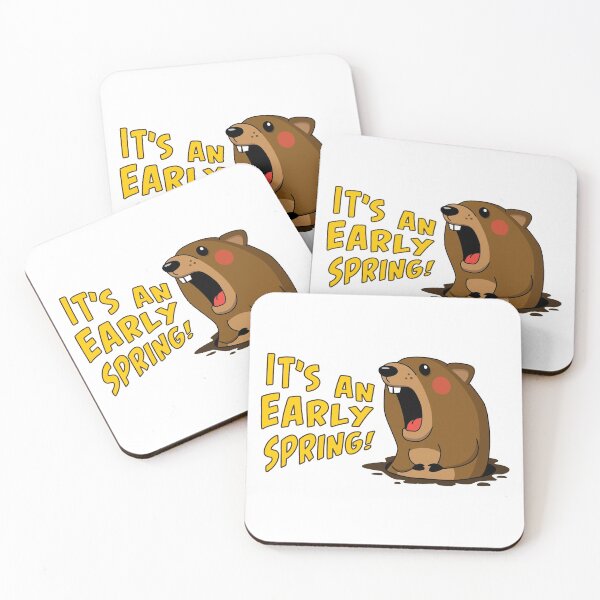 Item preview, Cute Groundhog Screaming "It's An Early Spring!" Holiday designed and sold by Elvin Dantes.