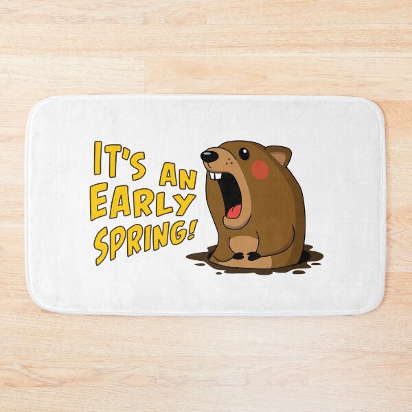 Item preview, Cute Groundhog Screaming "It's An Early Spring!" Holiday designed and sold by Elvin Dantes.