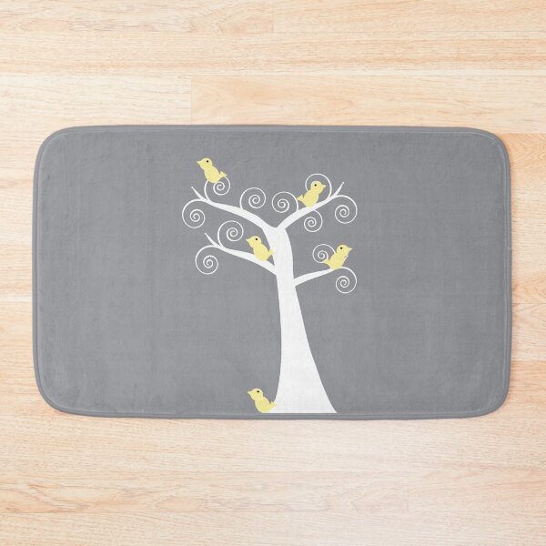 Item preview, Yellow Birds White Birch Tree Gray designed and sold by ValeriesGallery.