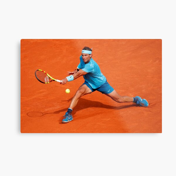 Rafael Nadal joue au tennis Impression métallique