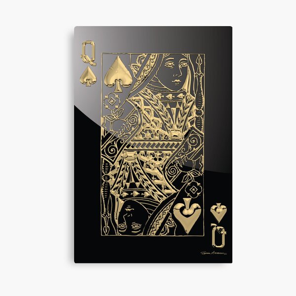 Item preview, Queen of Spades in Gold over Black  designed and sold by Serge Averbukh Art Studio.
